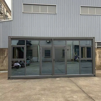 Bâtiment de bureau préfabriqué avec mur-rideau en verre, panneaux sandwich en acier, design moderne, certifié ISO9001/CE, conteneur de luxe