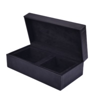 Boîte à bijoux en bois avec couvercle en cuir PU, doublure en velours, couvercle à charnière, logo personnalisé, boîte de rangement pour bijoux, vente au détail et emballage cadeau de marque