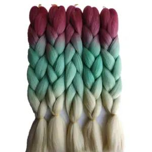 Aliexpress vendita Calda Jumbo Ombre Intrecciare I Capelli del Commercio All'ingrosso 100g Africano Crochet Trecce Dei Capelli 24 inch Estensioni Dei Capelli Sintetici