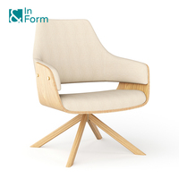 Chaise de bureau moderne à dossier creux, revêtement bicolore, élégante, pivotante, avec base à 4 étoiles en alliage et roulettes, pour personnel de bureau et visiteurs
