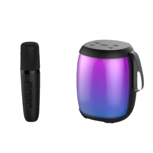 Bluetooth Karaoke Speaker with Dual Microphones Long Range Connection Crystal Sound Ideal for Home Parties Party Box Speaker