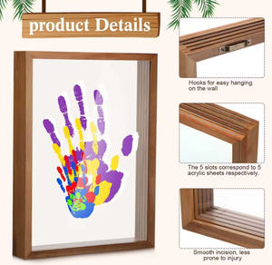 Nouveau kit <span class=keywords><strong>de</strong></span> peinture créative en bois MDF, cadre photo fait <span class=keywords><strong>main</strong></span>, impression UV, <span class=keywords><strong>empreinte</strong></span> <span class=keywords><strong>de</strong></span> <span class=keywords><strong>main</strong></span> <span class=keywords><strong>de</strong></span> nouveau-né, cadeaux <span class=keywords><strong>de</strong></span> Noël, logo personnalisé - Product Image 4