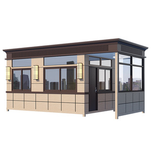 Caseta de Guardia Moderna en Forma de Contenedor Rectangular con Ventanas y Puerta de Vidrio para Uso como Caseta de Vigilancia - Product Image 1