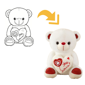 ロマンチックなカスタムぬいぐるみ卸売、バレンタインデーのハートハグベアプロポーズ - Product Image 1