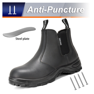 JIANKUN CE S3 SR High Cut Safety Work <strong>Boots</strong> Steel Toe for <strong>Men</strong> Breathable Waterproof Smooth Leather Shoes Anti-Puncture PU Sole - Product Image 3