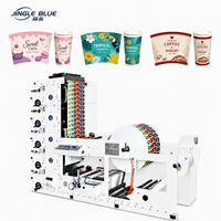 Machine d'impression flexographique pour gobelets en papier, imprimante automatique 5 couleurs haute vitesse, sécheur IR, traiteur Corona, largeur personnalisée 660-950 mm