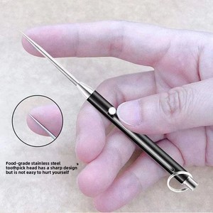 Portable Titanium Alloy All-in-one Toothpick <b>Tamper</b>-resistant Express Tool Telescopic and Anti-slug Three-gearAdjustable - Product Image 5