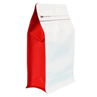 Sachet de café personnalisé imprimé avec soufflet latéral, fermeture éclair, fond carré et valve unidirectionnelle pour l'emballage de grains de café torréfiés