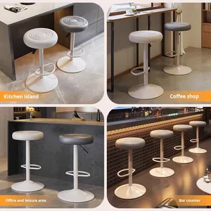 <span class=keywords><strong>Tabouret</strong></span> de bar <span class=keywords><strong>haut</strong></span> de gamme avec cadre métallique, chaise de comptoir de bar, caissier, hauteur réglable, pivotant, confortable pour une longue assise, îlot - Product Image 5