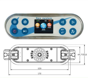 Thiết kế hiện đại điều khiển từ xa hệ thống cho điện Spa màn hình cảm ứng bồn tắm nước nóng điều khiển Bảng điều chỉnh TFT 2.0 Màn hình màu 12 máy bay phản lực 60gal + - Product Image 2