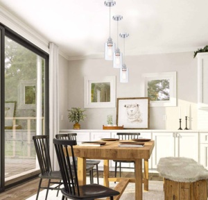 Hiện Đại 1-Ánh Sáng Mặt Dây Chuyền Ánh Sáng Có Thể Điều Chỉnh Treo Ánh Sáng Đồ Đạc Chải Nickel Rõ Ràng Glass Bóng Nhà Bếp Đảo Phòng Khách - Product Image 3