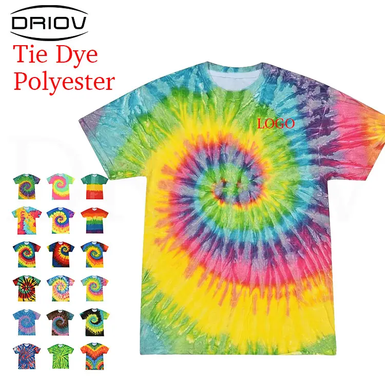 Magliette personalizzate con stampa a sublimazione tie dye magliette colorate economiche sottili in poliestere magliette personalizzate da uomo tye dye