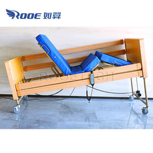 BAE509 سرير خشبي للعناية الكهربائية للمستشفيات والمنزل مع عمود رفع للمرضى - Product Image 3