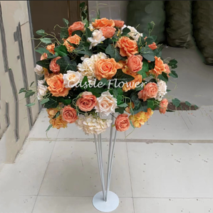 <span class=keywords><strong>M</strong></span>-FB06 Handgemaakte Bruiloft Bloemstuk Kunstmatige Rode Witte Roos Bruiloft Tafel Middelpunt Bloem Bal - Product Image 4