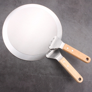 Spatule de transfert pour <span class=keywords><strong>pizza</strong></span> en acier inoxydable de 10 pouces avec manche en bois pour un transfert sûr, outil de cuisson - Product Image 4