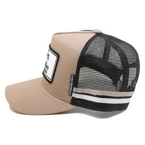 Casquette de camionneur en maille à rayures 3D brodée à <span class=keywords><strong>la</strong></span> main Mtop, avec patch brodé en relief <span class=keywords><strong>pour</strong></span> <span class=keywords><strong>la</strong></span> <span class=keywords><strong>pêche</strong></span> en plein air, peut être personnalisée - Product Image 3