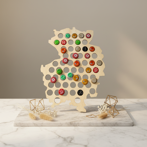 Supporto per Birra a Forma di Mappa del Mondo in Legno Ecologico Personalizzato, Tema Amore, Regalo per Pasqua e Festa del Papà, Decorazione da Parete - Product Image 5