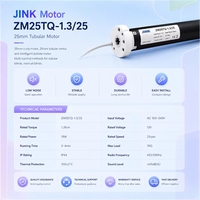 Moteur tubulaire pour stores JINK 25mm ZMTQ-1.3/ AC 100-240V Nm, rideau intelligent avec télécommande, application et commande vocale