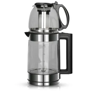 Mode kleine Mini tragbare 2 in 1 Glas kessel Teekanne 1500W Wasser Wasserkocher