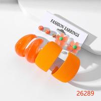 Conjuntos de pendientes coreanos de tela de flores de Color caramelo para fiesta, joyería de moda de resina acrílica, conjunto de pendientes para mujer