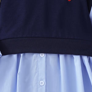 Frühling Herbst Mädchen Kleid Sets Langarm Besticktes Hemd Kleid Strickweste 3-10 Jahre Mädchen Kleidung Set Kinder Outfit - Product Image 4