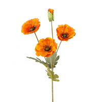 Bunga Poppy Islandia Buatan Batang Panjang Besar, Berumbai, Realistis, 4 Kepala, Sentuhan Alami, Dekorasi Rumah Dalam Ruangan, Pernikahan