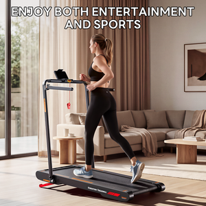 Caminadora Eléctrica Plegable Portátil Motorizada con Plataforma de ABS y <span class=keywords><strong>Manillar</strong></span> Seguro para Caminar en Casa - Product Image 1