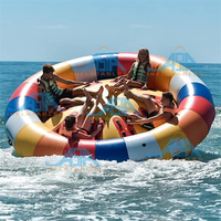 Jouets aquatiques amusants, bateau disco gonflable volant, remorquables gonflables tournants, ski nautique remorquable