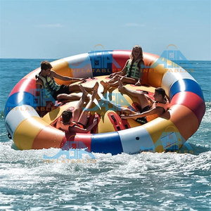 크레이지 워터 토이즈 플라잉 인플레이터블 디스코 보트 스피닝 인플레이터블 토우어블 워터 토우어블 스키 튜브 - Product Image 2