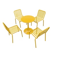 Ensemble table et chaises en fer pour extérieur, design moderne et minimaliste, idéal pour cour, terrasse, balcon, salle à manger