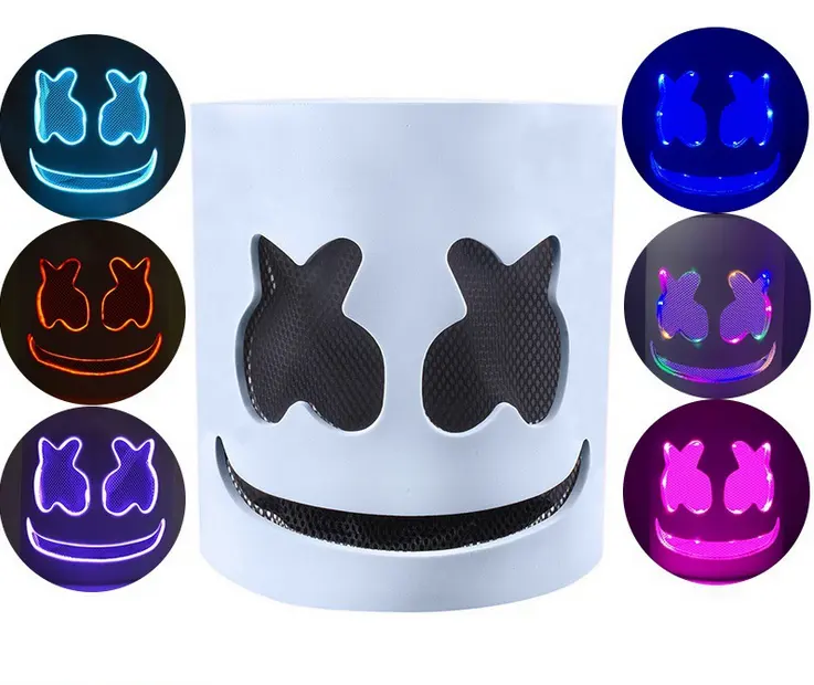 Khuyến Mại DJ Glow Headgear LED Nhấp Nháy Marshmallow Facial Head Lễ Hội Âm Nhạc