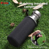 Mountaineering baru luar ruangan dinding tunggal botol air Titanium dengan pegangan untuk penggunaan berkemah