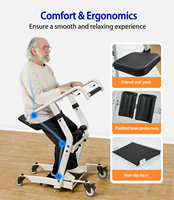 Lève-personne manuel Mateside pour transfert de patients, hauteur réglable, portable, pour personnes âgées, handicapées, lit à chaise, toilettes