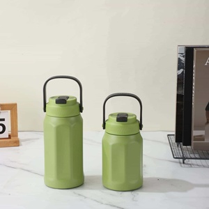 <b>Large</b>-capacity Straight Cup Vacuum <b>Flask</b> 304 Stainless Steel Portable Outdoor Sports Straw Travel Mug 6-12 Hours Thermal - Product Image 2