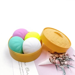 New Arrival Promotional Toy Cute Dumpling Bun Squishy Stress Ball Smile Face Steamed Bun 4pcs Set <b>Fidget</b> Toy with Steamer - Product Image 2