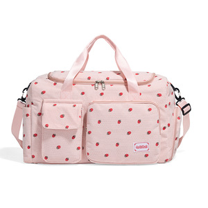 Sac de voyage tendance en velours côtelé à motif de fruits avec fermeture éclair, 20-35L, unisexe, grande capacité, compartiment séparé pour chaussures, sac de voyage intelligent - Product Image 3