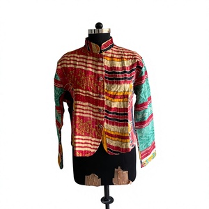 เสื้อแจ็คเก็ตผ้าฝ้ายพิมพ์ลายชนเผ่าแบบดั้งเดิม คันธา หลายสี ลายดอกไม้ บันธกาลา ดีไซน์เนอร์ อินโด-เวสเทิร์น วินเทจ ระบายอากาศได้ดี - Product Image 2