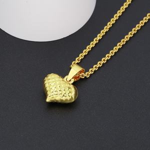 Collier pendentif en forme de cœur en laiton plaqué or 24 carats pour enfants JXX - Product Image 4
