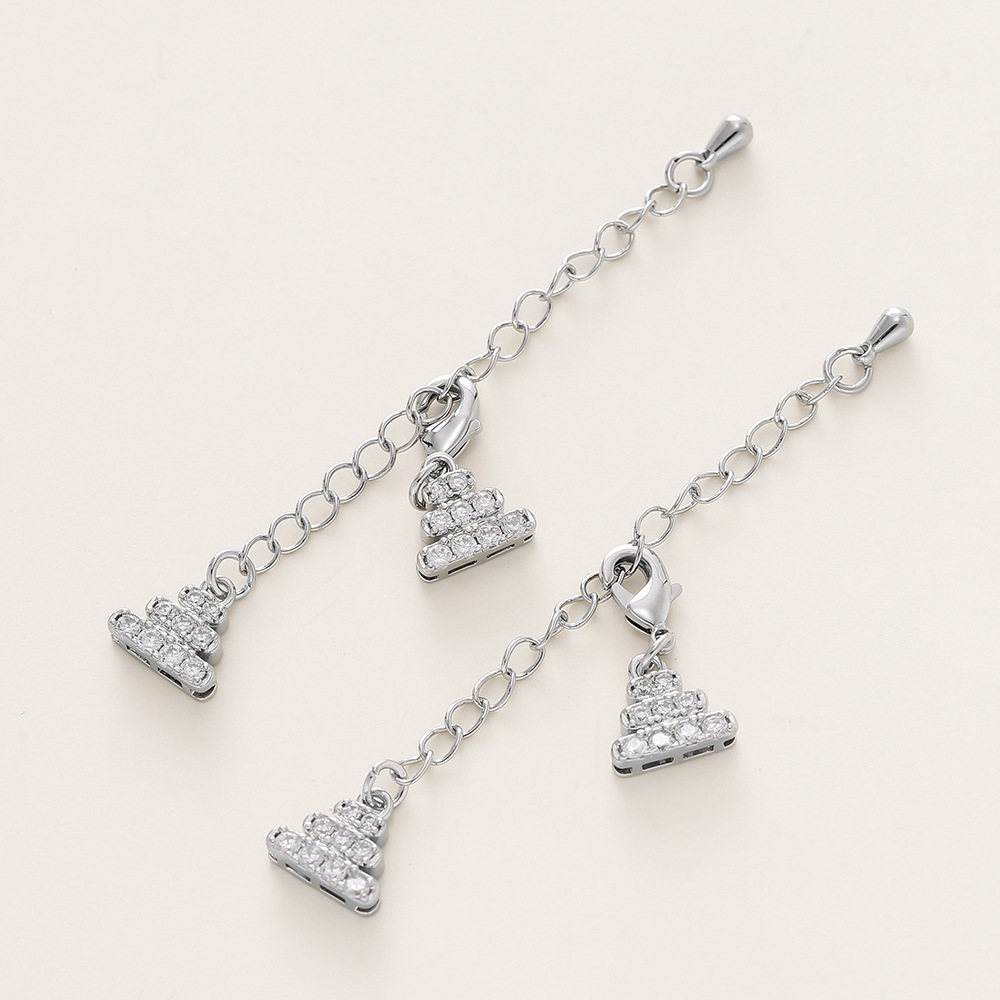 Platinum diamond-set extension chain (10*70mm)