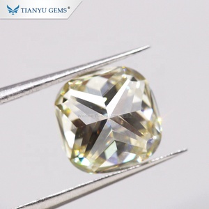 Tianyu Gems Vente en Gros Moissanite Jaune Vif Taille Coussin Brillant Modifié pour Bague de Mariage <span class=keywords><strong>Prix</strong></span> par Carat Fabricant - Product Image 3