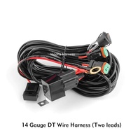 Arnés de cableado automotriz personalizado HOOHA con 2 luces LED, 12V, conductores de cobre desnudo, aislamiento PBT
