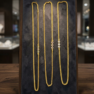 Colliers en chaîne Mopu en or micronisé 14K 18K 24K en gros, bijoux traditionnels, colliers en chaîne plaqués or avec pierres CZ, chaîne en laiton. - Product Image 5