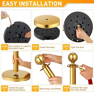 Vàng giao thông đứng thép không gỉ hàng đợi cực rào cản stanchions thảm đỏ giao thông hàng rào giao thông cho hiệu quả kiểm soát đám đông cảnh báo - Product Image 4