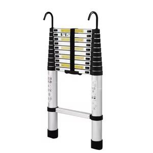 Échelle de grenier pliante rétractable légère en aluminium à simple face avec crochets, conception télescopique pour usage domestique et hospitalier - Product Image 1