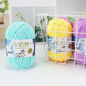 5ply 50g DIY tay đan Acrylic chất liệu sữa bông đan sợi Crochet bóng sữa bông sợi cho bé