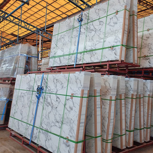 Azulejos de Piedra Sinterizada Blanca para <span class=keywords><strong>Escaleras</strong></span>, Azulejos de Pared con Aspecto de Mármol Pulido y Esmaltado, Azulejos de Mármol Esmaltado para Sala de Estar - Product Image 1