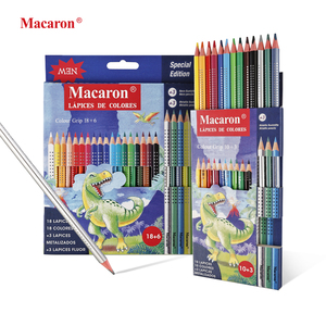 Macaron Ba Loại Vẽ Colour Bút Chì 3Mm Chì Lõi Colour Bút Chì Trường Tam Giác Bút Grip Bút Chì Bộ - Product Image 1