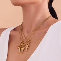 Collier tendance vintage en acier inoxydable avec pendentif coquillage et étoile de mer