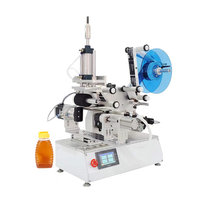 Machine de collage d'étiquettes de bouteilles en pet Semi-automatique, petite machine d'étiquetage pour bouteilles plates en plastique