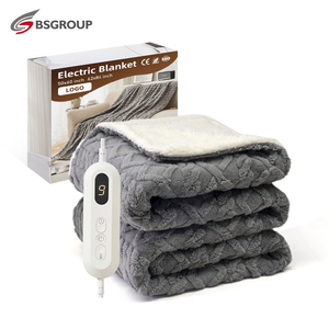 <span class=keywords><strong>Manta</strong></span> Eléctrica Térmica de Terciopelo Jacquard Gris de Algodón Shu, Tamaño Queen/King, con Temporizador - Product Image 1